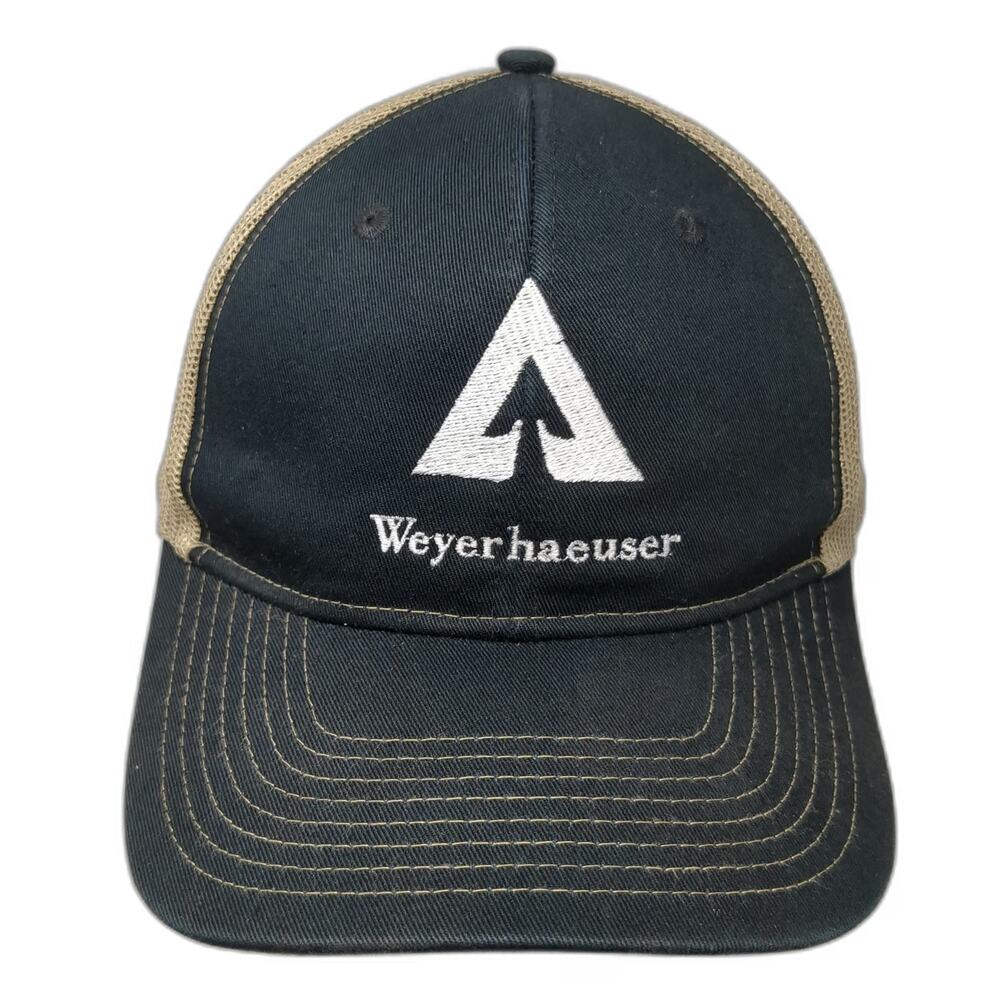 Port Authority Trucker Hat Black One Size Weyerhaeuser Logo Mesh Snapback